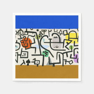 Paul Klee Rich Harbor Abstract Expressionism Napkins