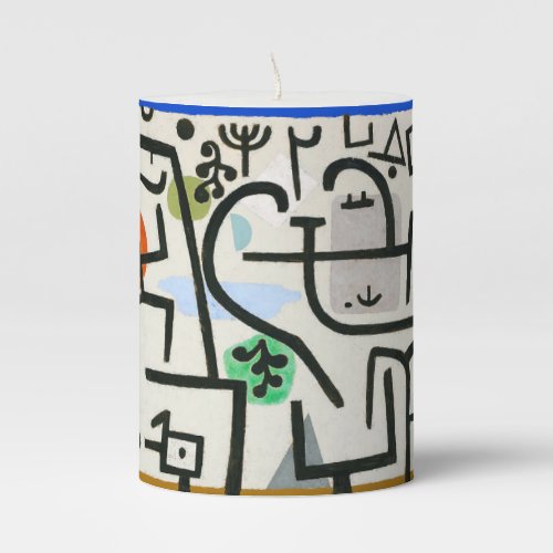 Paul Klee Rich Harbor Abstract Expressionism Pillar Candle