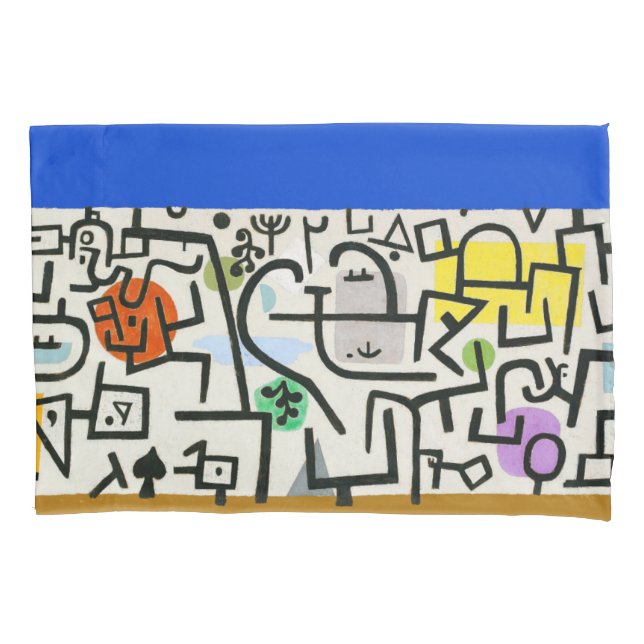 Paul Klee Rich Harbor Abstract Expressionism Pillow Case (Front)