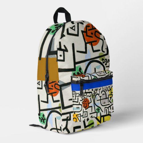 Paul Klee Rich Harbor Abstract Expressionism Printed Backpack