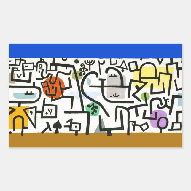 Paul Klee Rich Harbor Abstract Expressionism Rectangular Sticker (Front)