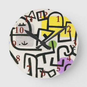 Paul Klee Rich Harbor Abstract Expressionism Round Clock
