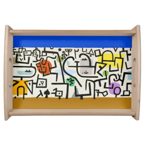 Paul Klee Rich Harbor Abstract Expressionism Serving Tray