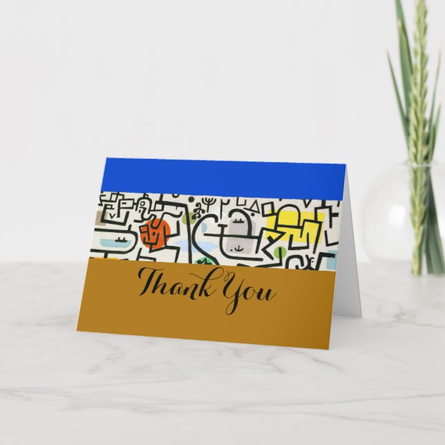 Paul Klee Rich Harbor Abstract Expressionism Thank You Card (Front)