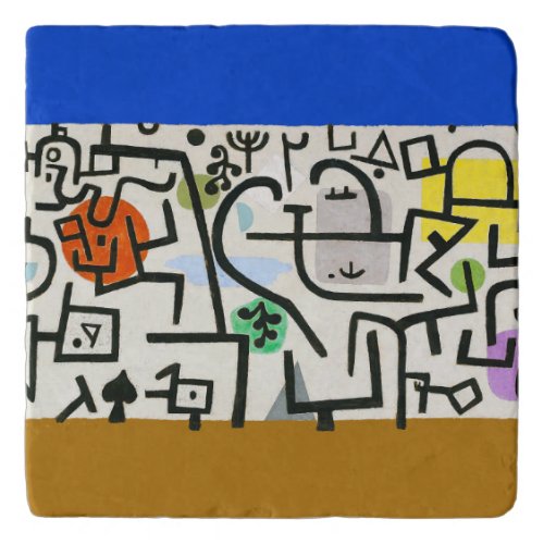Paul Klee Rich Harbor Abstract Expressionism Trivet