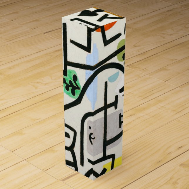 Paul Klee Rich Harbor Abstract Expressionism Wine Box (Front)