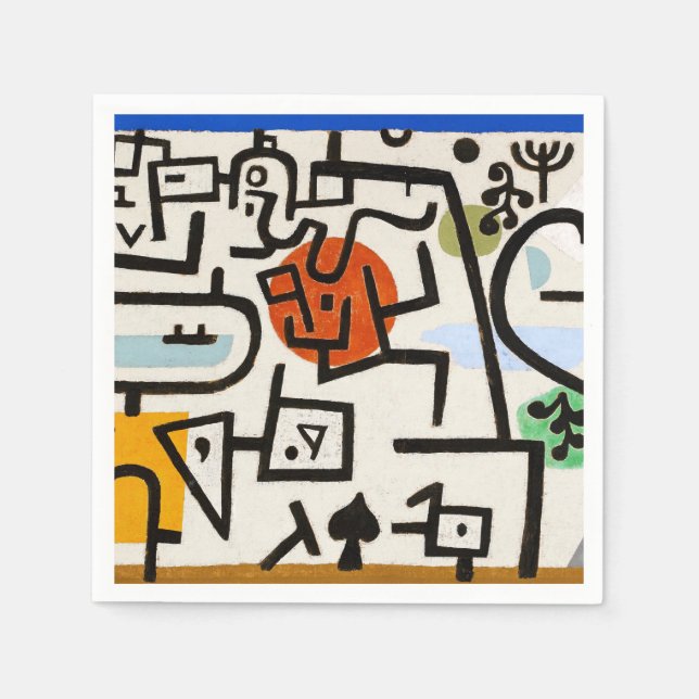 Paul Klee "Rich Port"  Modern Abstract Napkins (Front)
