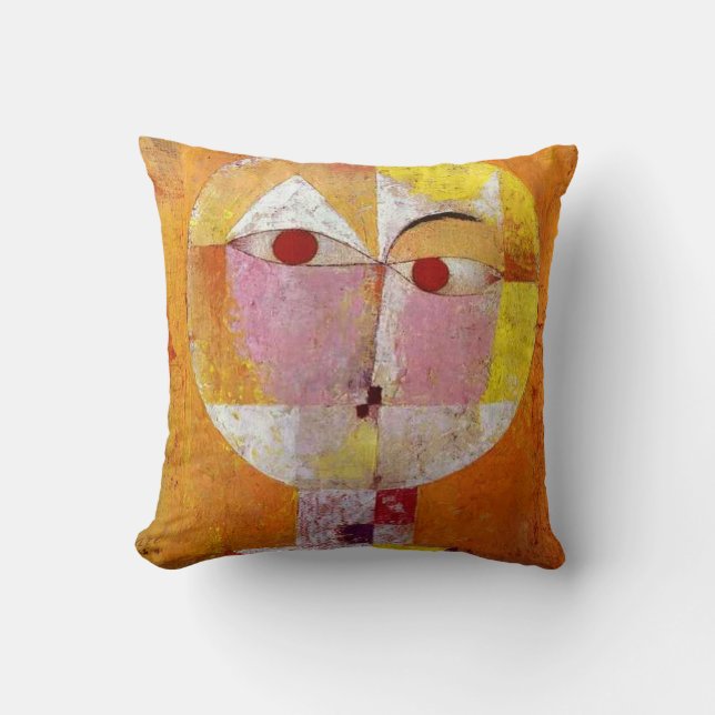 Paul Klee Senecio Painting Pillow (Front)