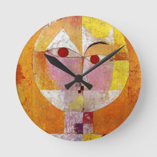 Paul Klee Senecio Painting Round Clock