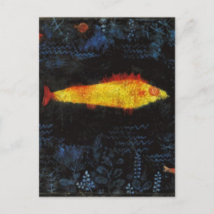 Paul Klee The Goldfish Vintage Watercolor Art Postcard