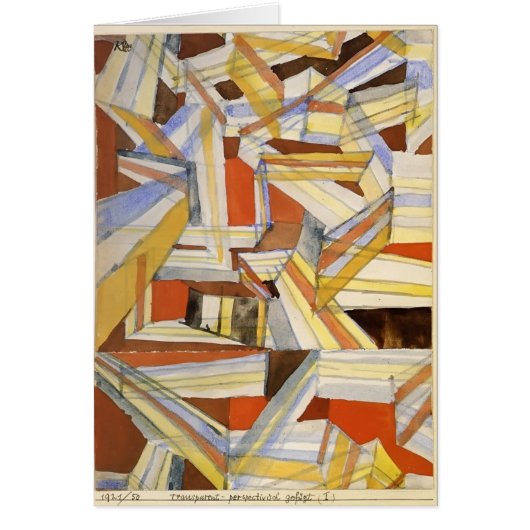 Paul Klee: Transparent in perspective Grooved Cards (Front)