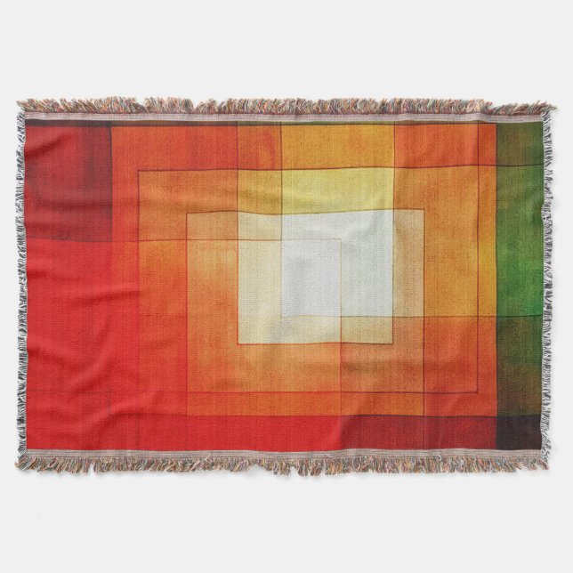  Paul Klee White Framed Polyphonically Throw Blanket (Front)
