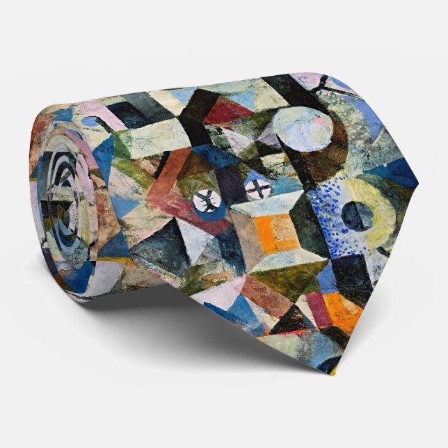 Paul Klee Yellow Half-Moon Tie (Rolled)