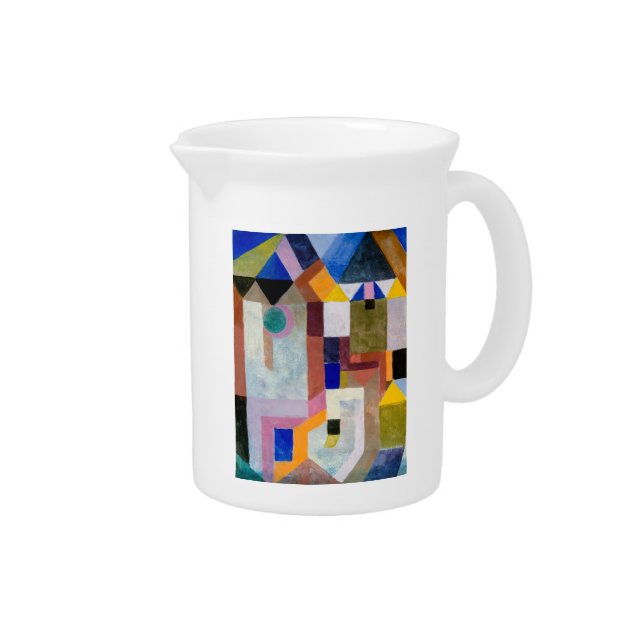 Paul Klee's 'Colorful Architecture (1917)' Beverage Pitcher (Right)