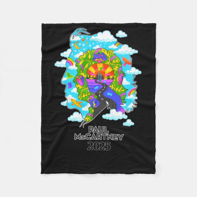 Paul Mccartney Sticker  Fleece Blanket (Front)