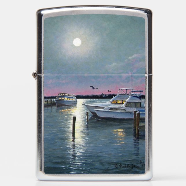 Paul McGehee "Moonlit Harbor" Zippo® Lighter (Front)