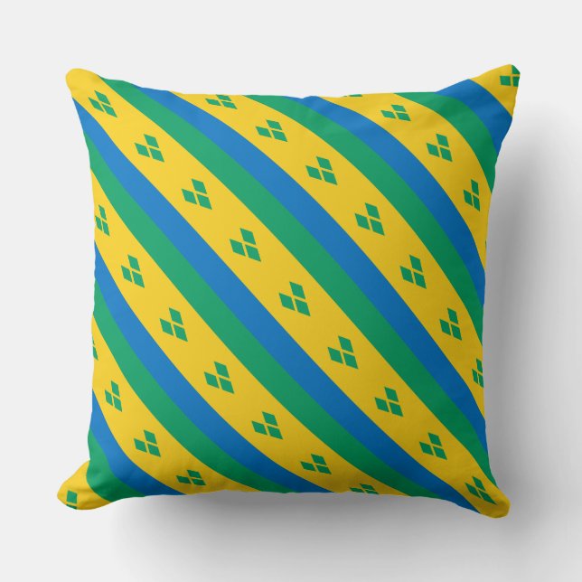 Paul McGehee "St.Vincent & Grenadines Flag" Pillow (Front)