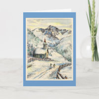 Paul McGehee "Zallinger Chapel" Xmas Card -Italian