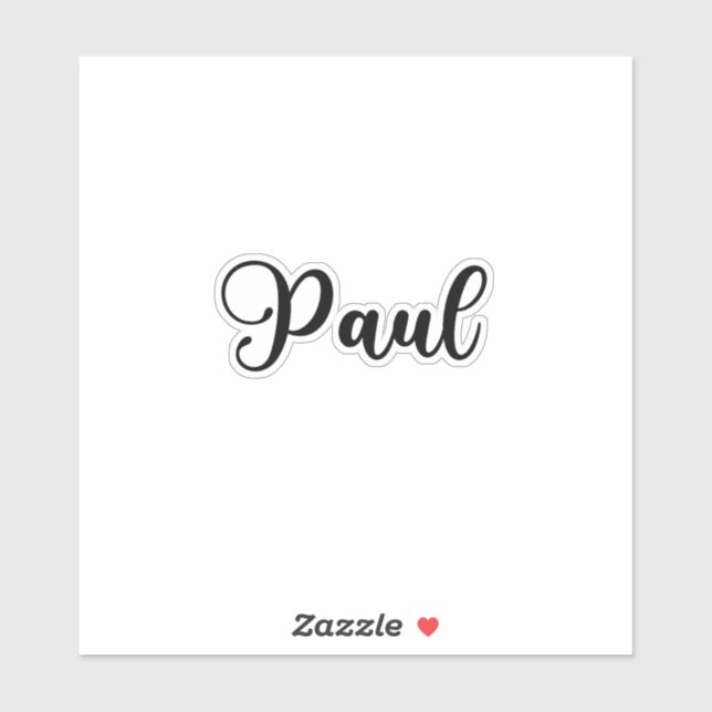 Paul Name - Handwritten Calligraphy Sticker | Zazzle