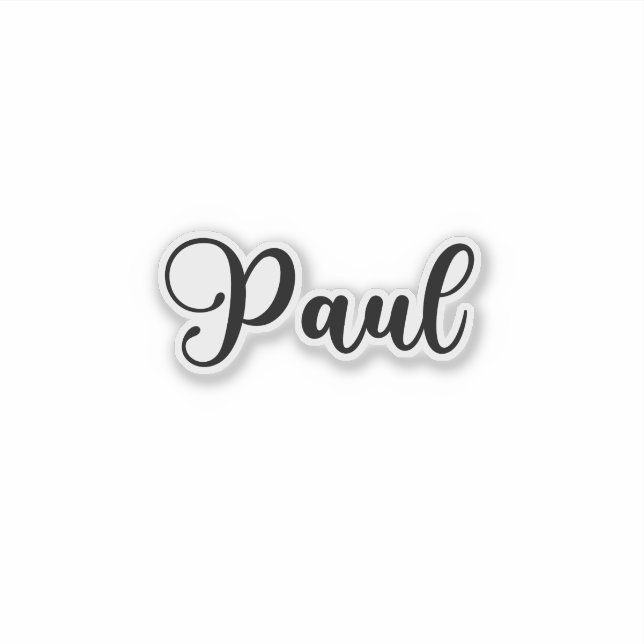 Paul Name - Handwritten Calligraphy Sticker | Zazzle