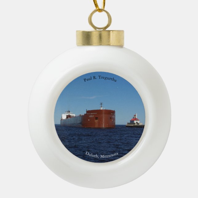 Paul R. Tregurtha entering Duluth, MN ornament (Front)