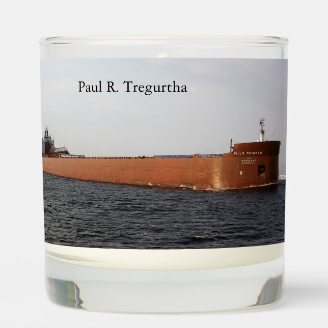 Paul R. Tregurtha glass candle (Front)