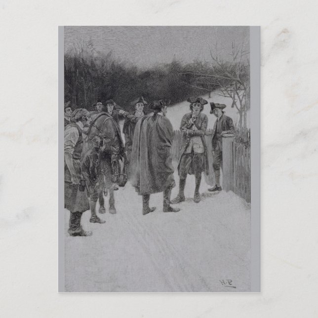 Paul Revere Bringing News to Sullivan Postcard (Front)