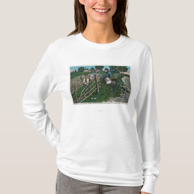 Paul Revere Informing Gen. Israel Putnam T-Shirt (Front)