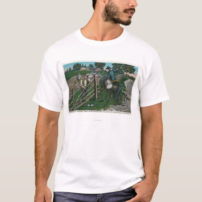 Paul Revere Informing Gen. Israel Putnam T-Shirt (Front)