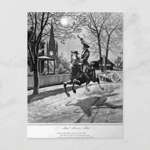 Paul Reveres Ride  1775_War Image Postcard