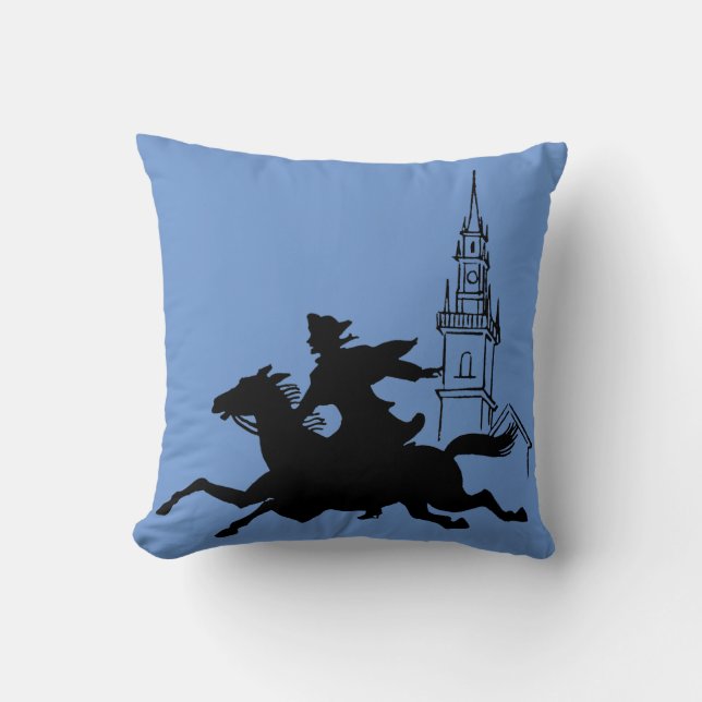 Paul Revere's Ride Throw Pillow (Front)