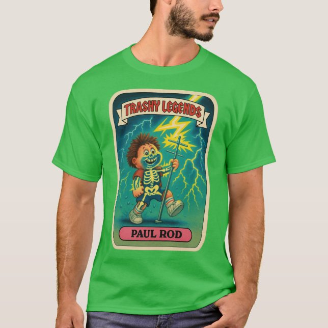 Paul Rod Electric Retro Garbage Parody Kid Sticker T-Shirt (Front)