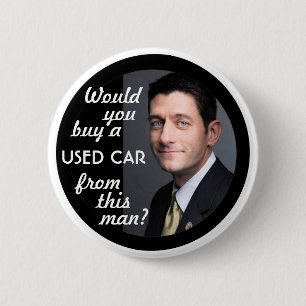 Paul Ryan Car Salesman Pinback Button