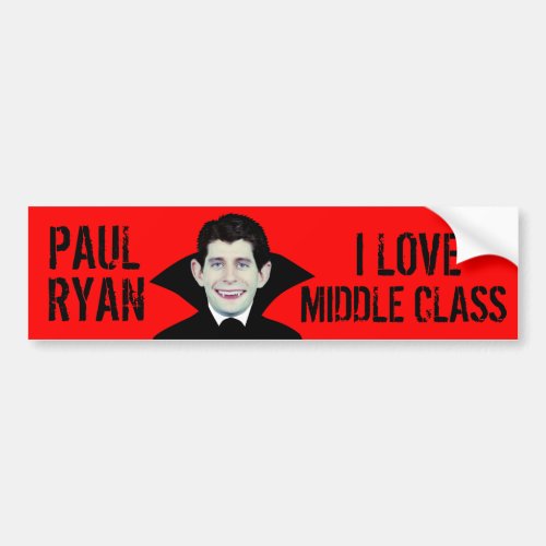 Paul Ryan Loves Middle Class Bumper Sticker