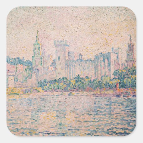 Paul Signac _ Avignon Morning Square Sticker