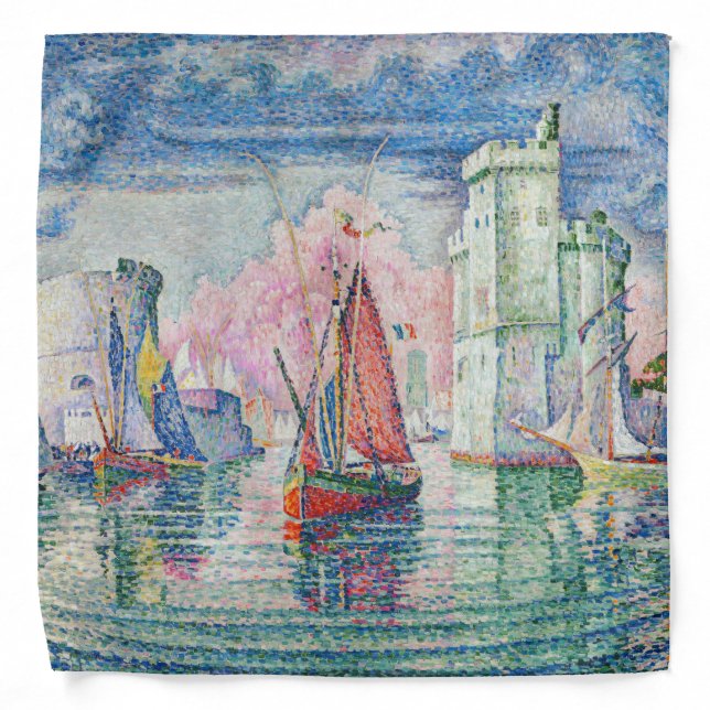 Paul Signac - Entrance of La Rochelle Harbor Bandana (Front)