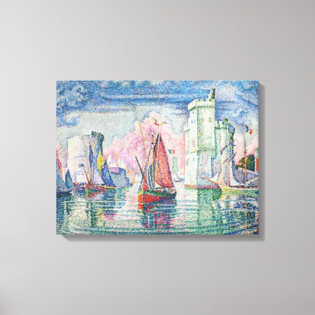 Paul Signac - Entrance of La Rochelle Harbor Canvas Print (Front)
