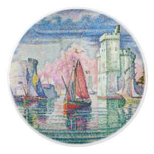 Paul Signac - Entrance of La Rochelle Harbor Ceramic Knob
