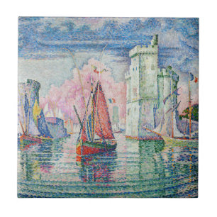 Paul Signac - Entrance of La Rochelle Harbor Ceramic Tile
