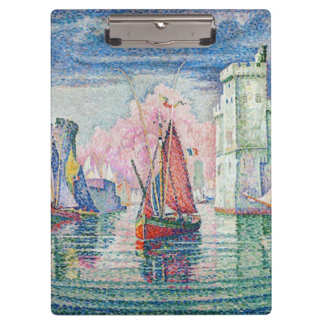 Paul Signac - Entrance of La Rochelle Harbor Clipboard (Front)