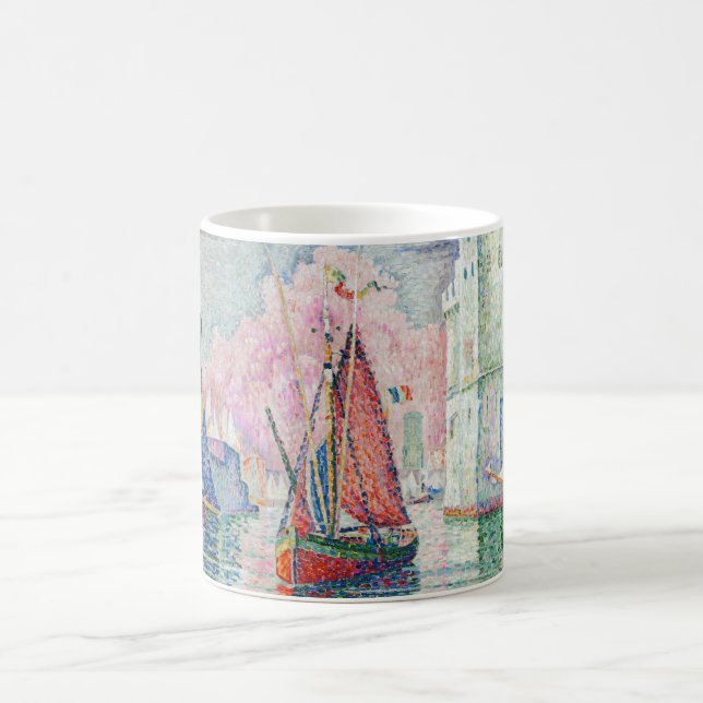 Paul Signac - Entrance of La Rochelle Harbor Coffee Mug (Center)