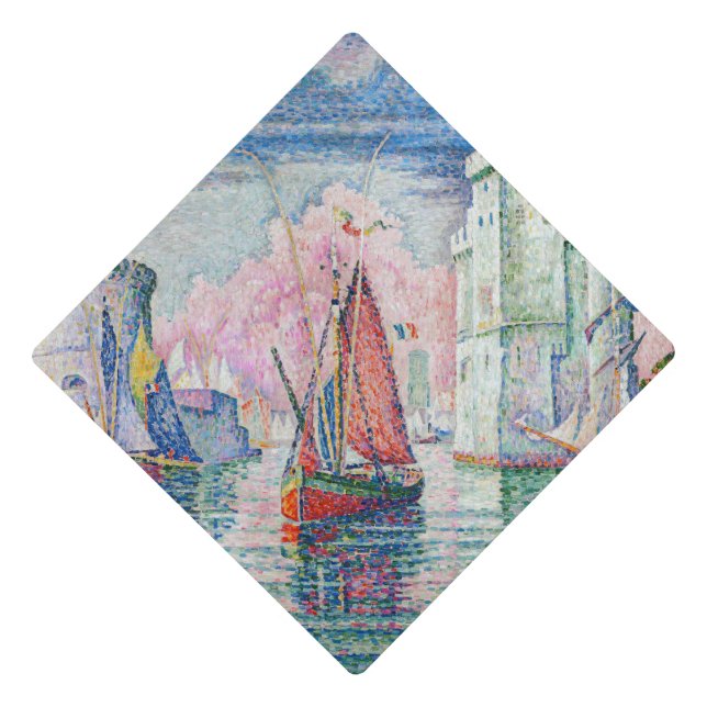 Paul Signac - Entrance of La Rochelle Harbor Graduation Cap Topper (Front)