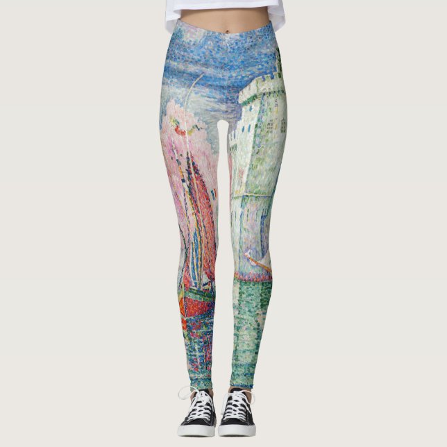 Paul Signac - Entrance of La Rochelle Harbor Leggings (Front)
