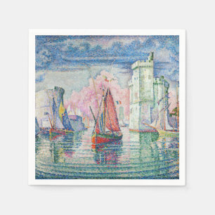 Paul Signac - Entrance of La Rochelle Harbor Napkins