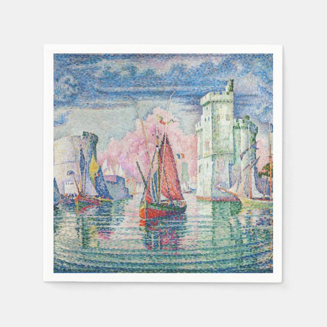 Paul Signac - Entrance of La Rochelle Harbor Napkins (Front)