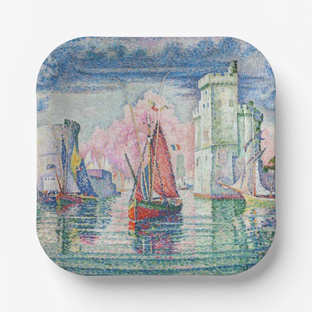Paul Signac - Entrance of La Rochelle Harbor Paper Plates (Front)
