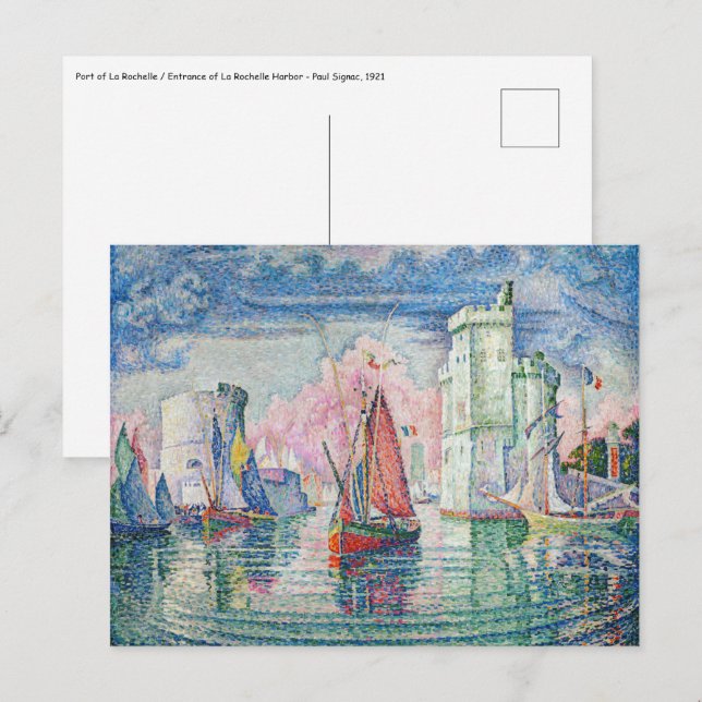 Paul Signac - Entrance of La Rochelle Harbor Postcard (Front/Back)