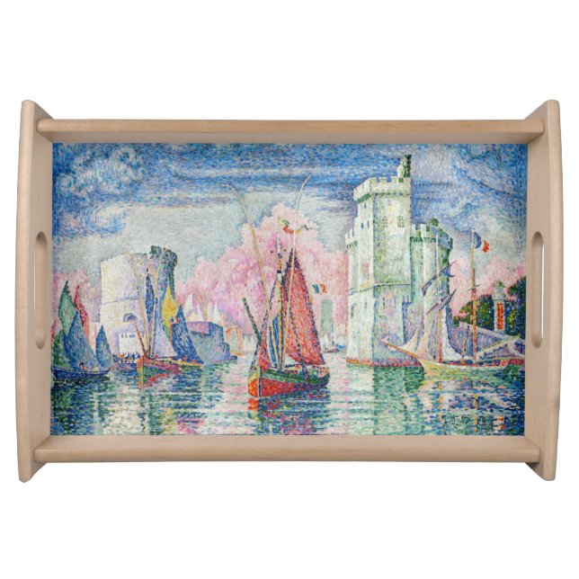 Paul Signac - Entrance of La Rochelle Harbor Serving Tray (Front)
