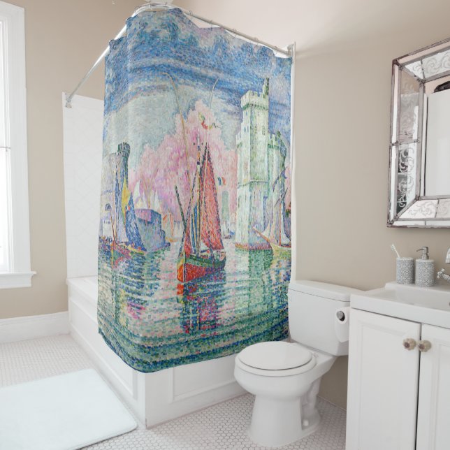 Paul Signac - Entrance of La Rochelle Harbor Shower Curtain (In Situ)