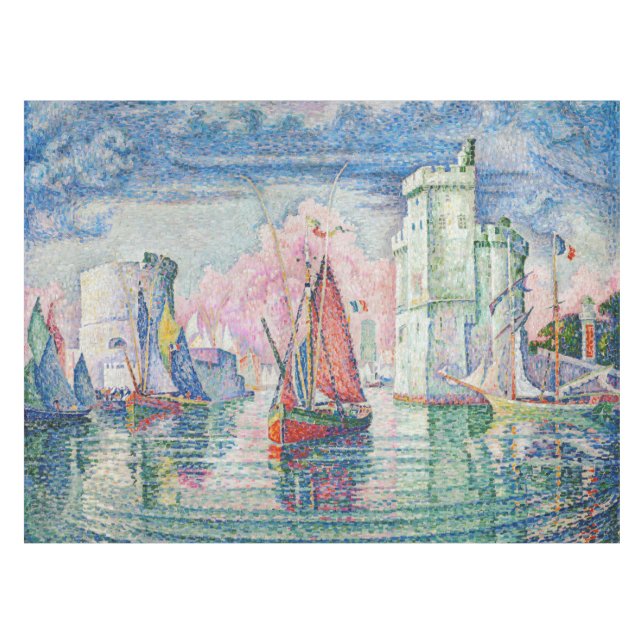 Paul Signac - Entrance of La Rochelle Harbor Tablecloth (Front (Horizontal))